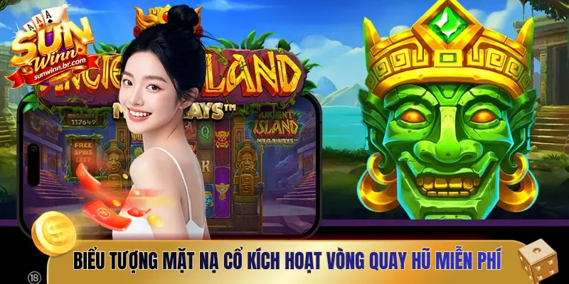 Biểu tượng mặt nạ cổ kích hoạt vòng quay hũ miễn phí